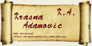 Krasna Adamović vizit kartica